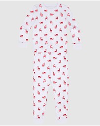 Sant And Abel - Kids Reindeer Red Long PJ Set