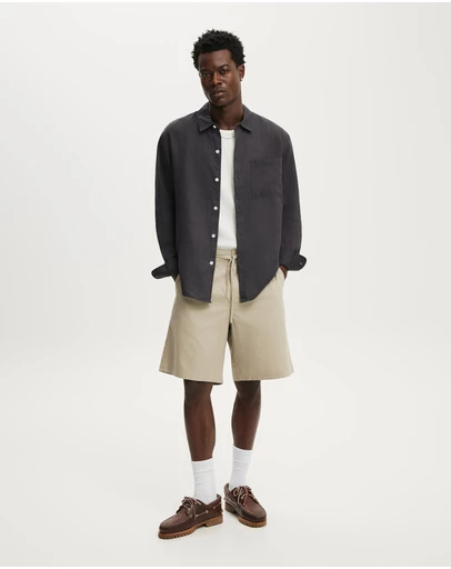 Cotton On - Relaxed Linen Long Sleeve Shirt