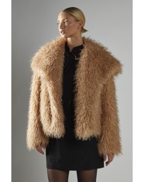 Glamorous - Oversized-Collar Faux- Fur Coat