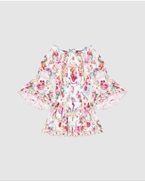 Camilla - Off Shoulder Shirred Waist Mini Dress - Kids-Teens