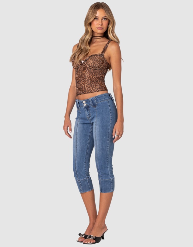 EDIKTED - Jesse Low Rise Washed Capri Jeans