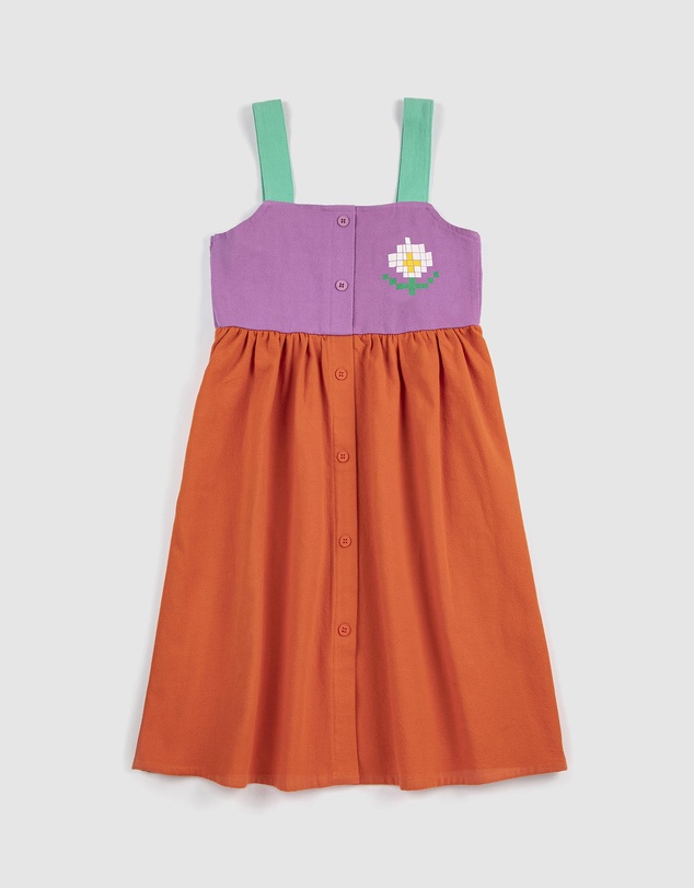Bobo Choses - Pixel Daisy Colour Block Woven Dress - Babies-Teens