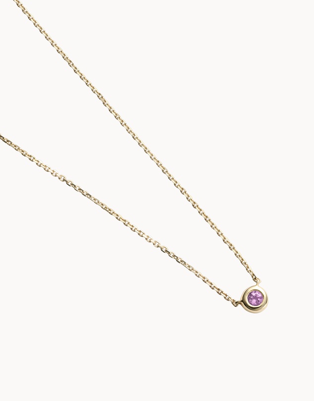 Kirstin Ash - Petite Birthstone Necklace February Amethyst