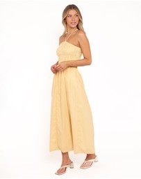 Petal & Pup - Aviva Smocked Midi Dress - Mango Stripe