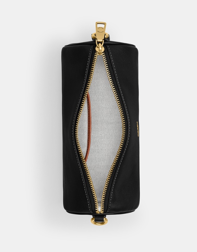 Coach - Natural Grained Leather Barrel Bag