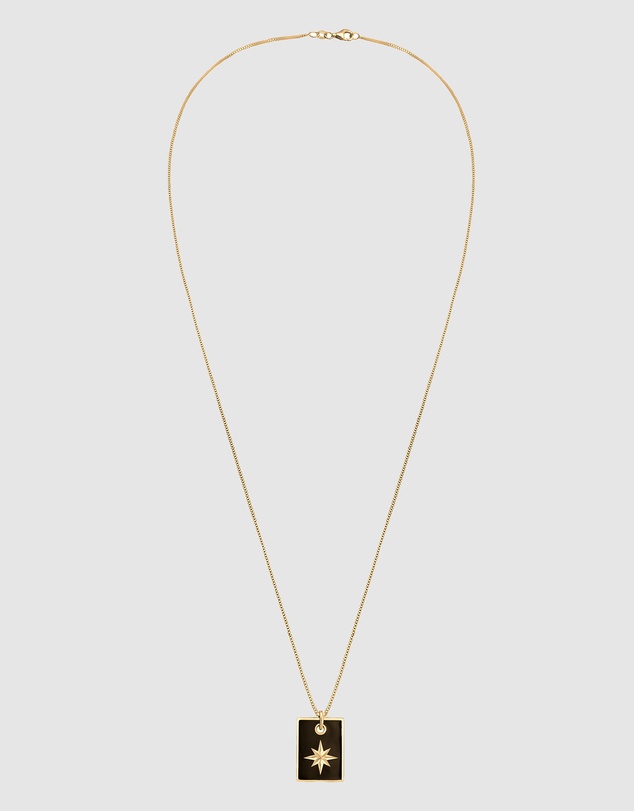 Kuzzoi - ICONIC EXCLUSIVE - North Star Dog Tag Necklace in Gold-Plated 925 Silver