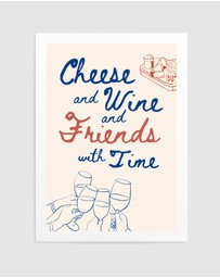 Olive et Oriel - Cheese And Wine... by Ohkimiko Art Print
