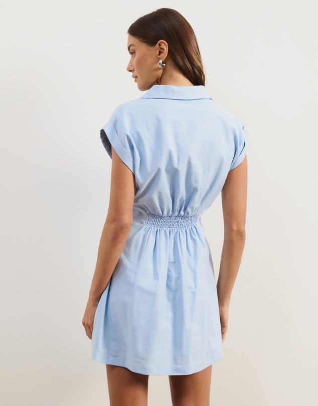 Atmos&Here - Marni Linen Blend Tie Front Mini Dress