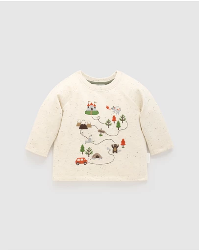 Purebaby - Castle Map Thick Long Sleeve Tee -Kids-Babies