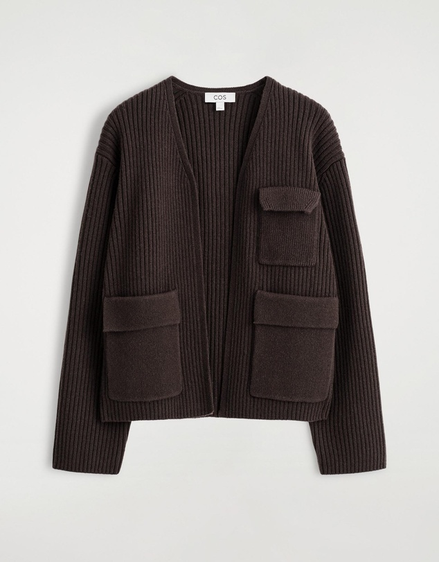 COS - Ribbed Merino Wool Utility Cardigan