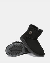 EVERAU - Australian Shepherd Ugg Mini Button Sheepskin Upper UGG Boots