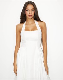 Dazie - Elsa Halter Cotton Midi Dress