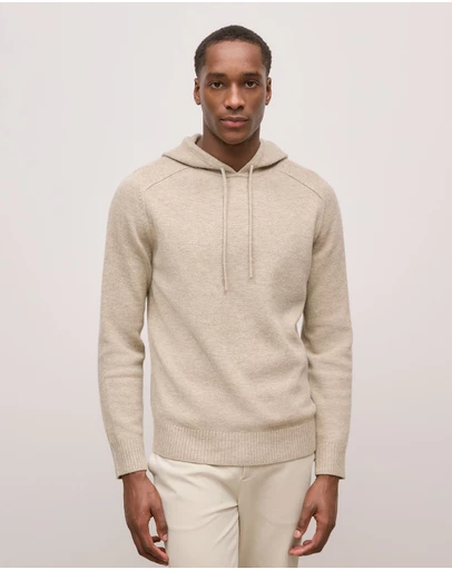 Trenery - Wool Drawstring Hoodie in Fawn