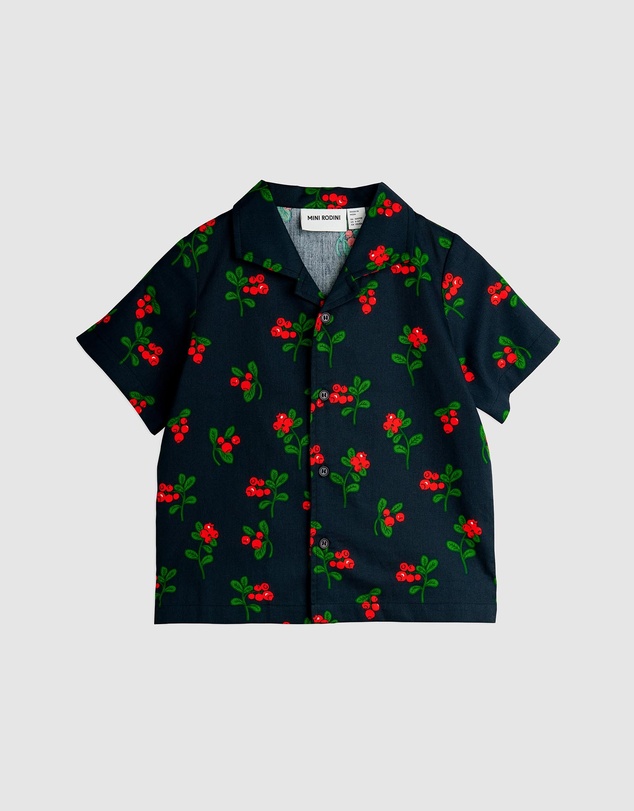 Mini Rodini - Lingonberries AOP Woven SS Shirt - Babies-Kids