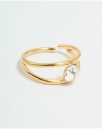 Lovisa - Gold Plated Surgical Steel Cubic Zirconia Layered & Smooth Nose Rings 2-Pack