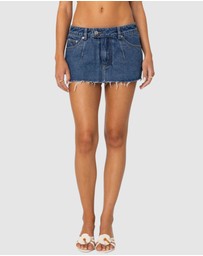 EDIKTED - Clementine Low Rise Denim Micro Skort