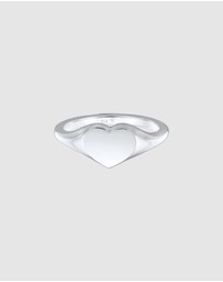 Elli Jewelry - Ring Signet heart love symbol in 925 sterling silver