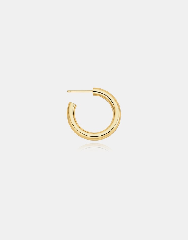Ania Haie - Ania Haie Gold Classic Tube Medium Huggie Hoop Earrings