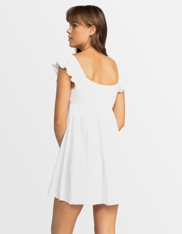 Roxy - Womens Luna Mini Puff Sleeves Mini Dress