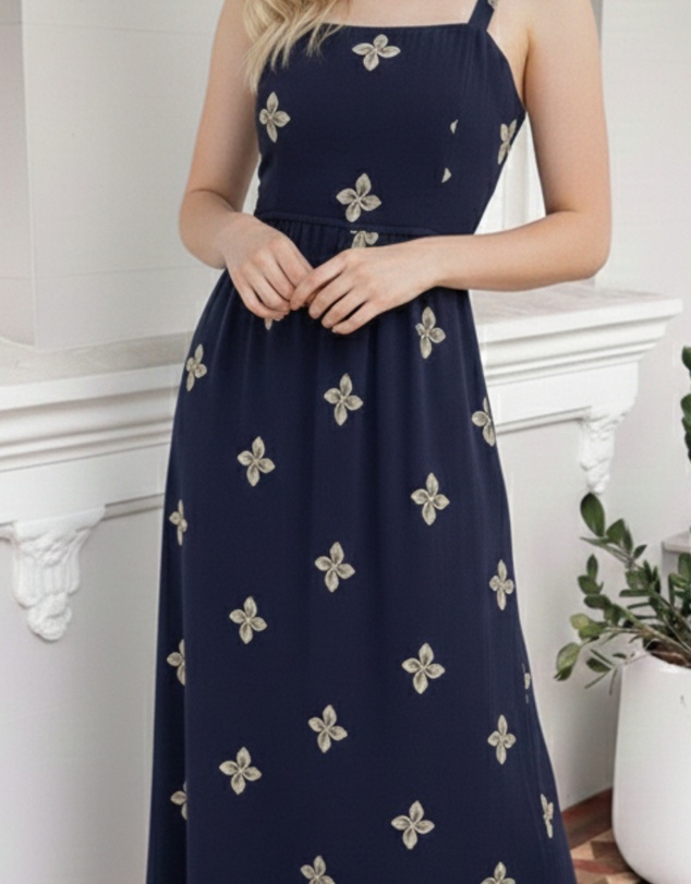 Esther & Co - Atasha Dress - Navy Print