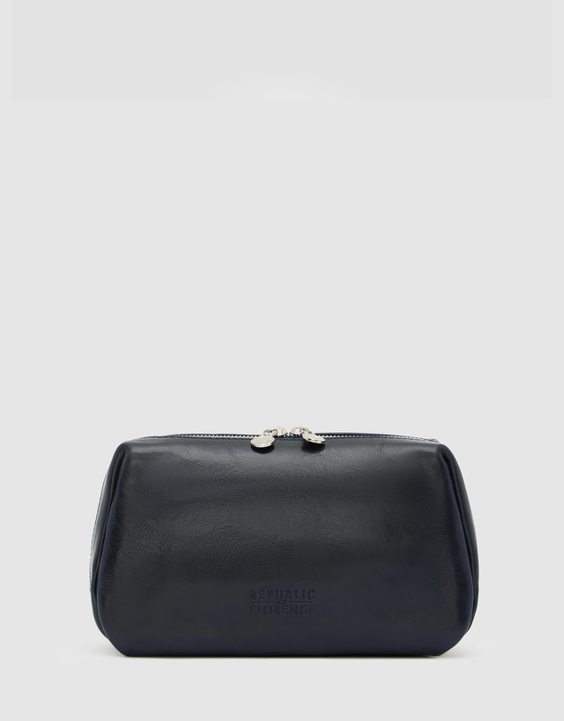Republic of Florence - The Otto Blue Leather Dopp Kit