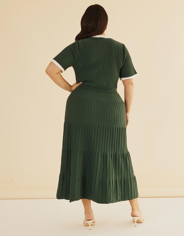 Atmos&Here Curvy - Kendra Contrast Knit Midi Dress