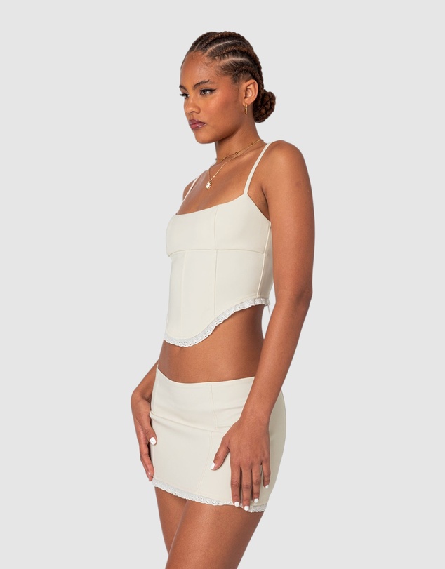 EDIKTED - Thora Woven Lace Up Corset