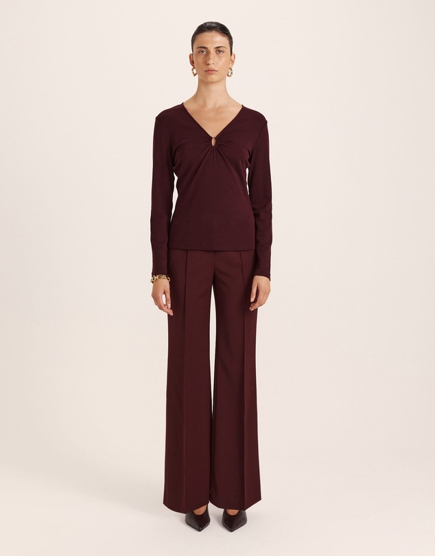 SABA - Coco Wool Ruched Long Sleeve Top