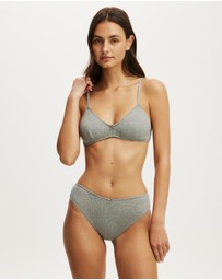 Cotton On Body - Cotton Pointelle Triangle Padded Bralette
