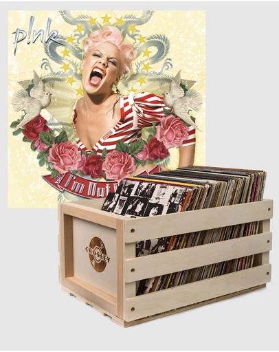 Sony Music - Crosley Record Storage Crate P!nk I'm Not Dead Vinyl Album Bundle