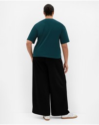 City Chic - Plus size Oversized Crew Neck Tee - deep teal
