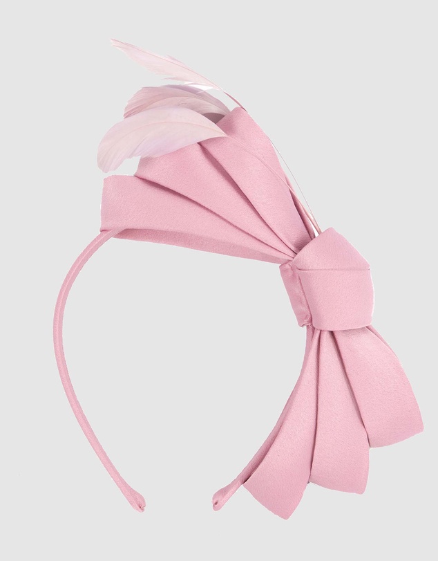 Max Alexander - Large Pink Satin Bow Racing Fascinator