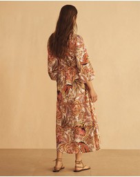 AUR OCEA - Bel Fiore Blousson Tiered Midi Dress