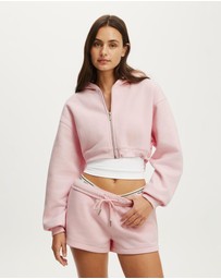 Cotton On Body Active - Plush Micro Cropped Zip Through