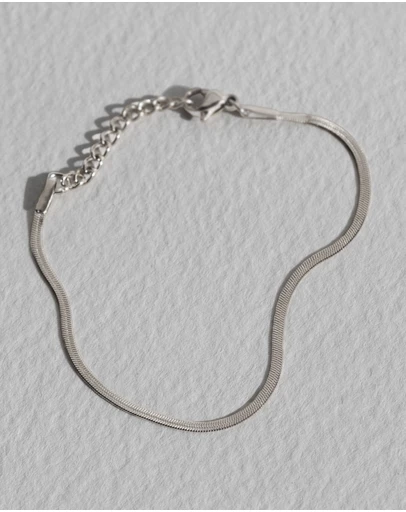 SAINT VALENTINE - Sphinx 2mm Snake Chain Bracelet - Silver