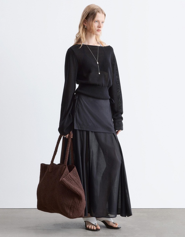 & Other Stories - Sheer Apron Midi Skirt