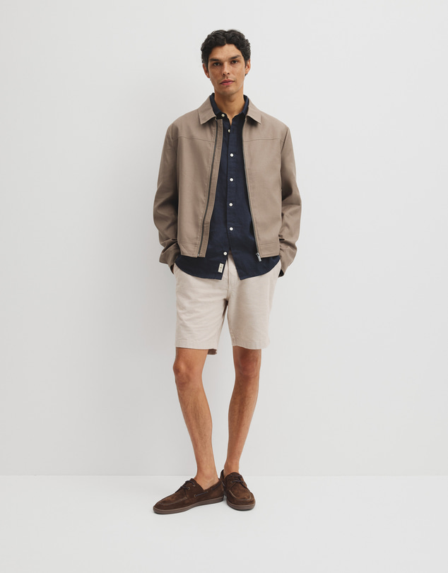 Country Road - Cotton Linen Blend Zip Through Jacket