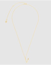 Wanderlust + Co - Alphabet Bubble Pendant Necklace - Letter V
