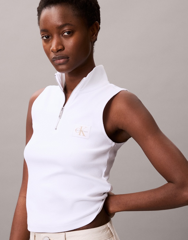 Calvin Klein Jeans - Sleeveless Quarter Zip Top