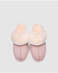 EVERAU - Australian Shepherd Ugg Muffin Slipper Cow Suede Upper House Shoes