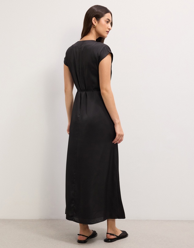 The Fated - Josephine Satin V-Neck Maxi Dress