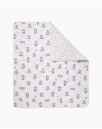 Living Textiles - Reversible Quilted Cot Comforter - Cuddly Bear