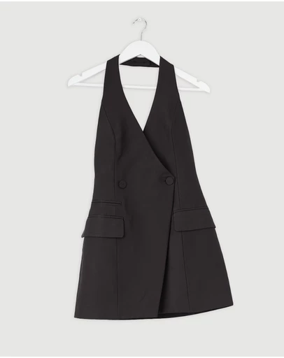 Revibe - Repaired Shona Joy Otis Tailored Wrap Mini Dress - AU 8