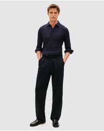 Tommy Hilfiger - Herringbone Jacquard Long Sleeve Polo Shirt