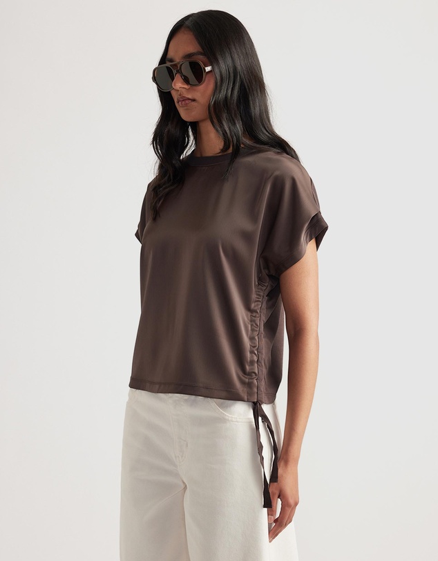 Decjuba - Frankie Satin Side Tie Top