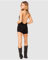 EDIKTED - Melanie ribbed open back romper