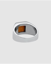 Kuzzoi - ICONIC EXCLUSIVE - Ring Male Signet Tigers Eye 925 Sterling Silver