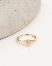 Luna Rae - Solid Gold - Rhia Diamond Signet Ring