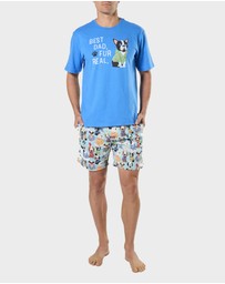 Mitch Dowd - Mitchdowd Mens Pyjama Set Best Dad Dog Print T-Shirt and Shorts