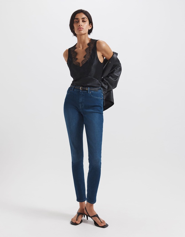 SABA - Ivana Crinkle Lace Detail Tank
